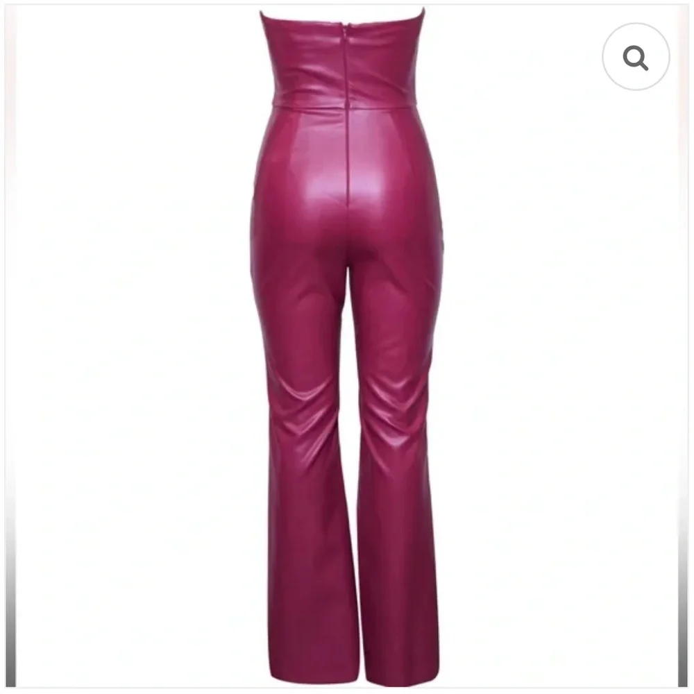 Hutch Strapless Jumpsuit FAUX LEATHER size 6 - Picture 4 of 7